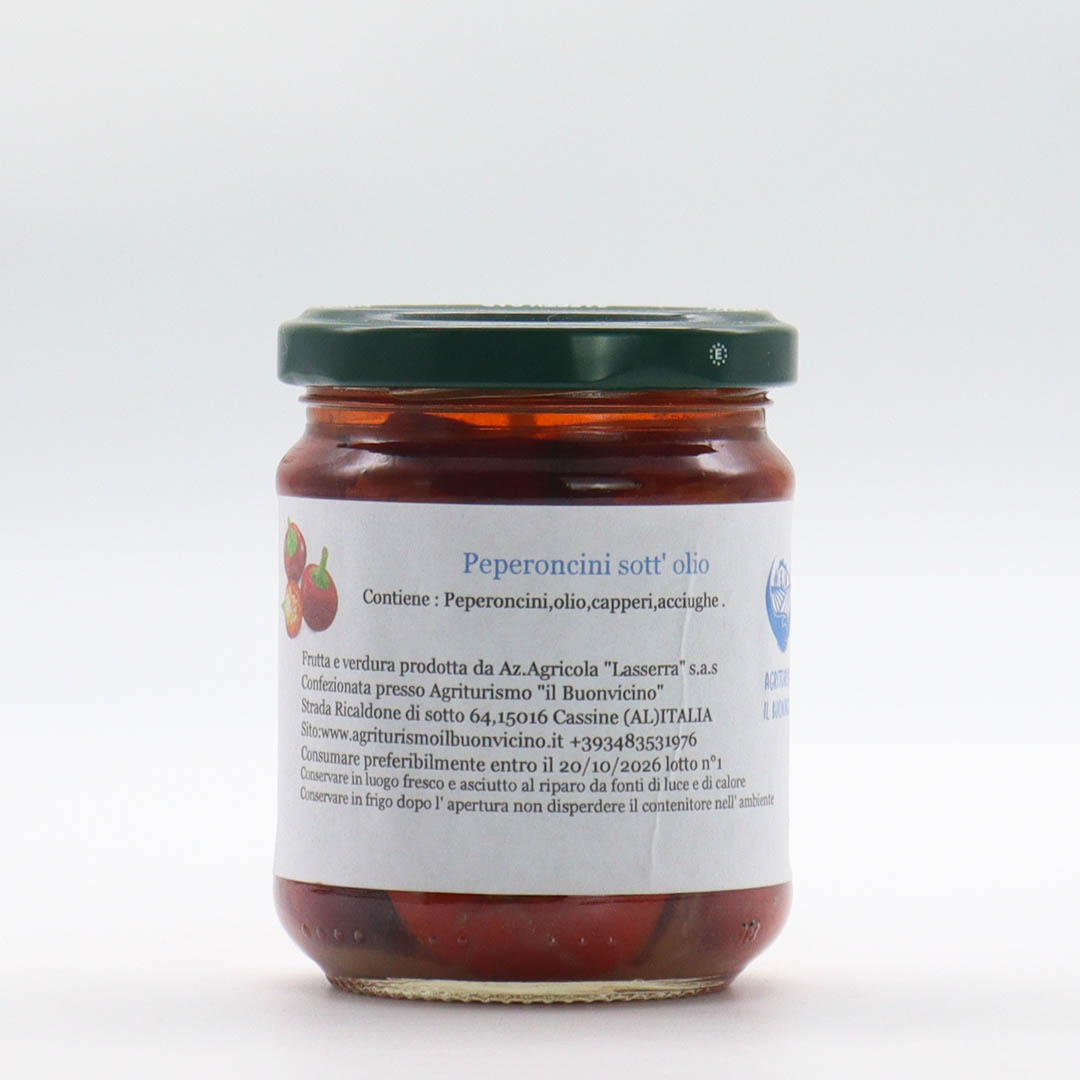 【9月中旬～出荷開始予定】Lasserra(Il Buonvicino) / 【唐辛子のオイル漬け】Peperoncini sott'olio (200g) (ラッセッラ(イル ブオンヴィチーノ) / ペペロンチーニ ソットーリオ)【唐辛子のオイル漬け】