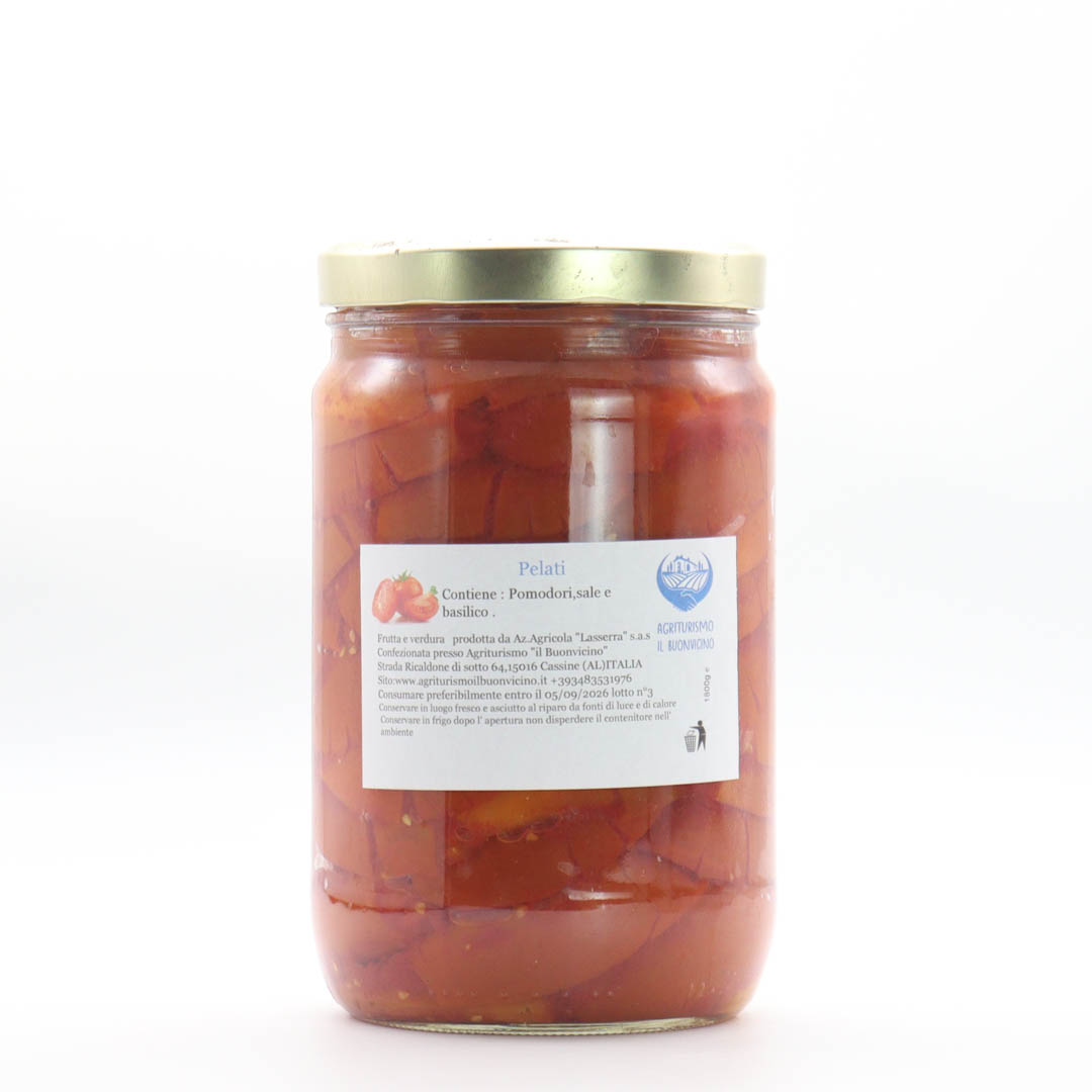 【9月中旬～出荷開始予定】Lasserra(Il Buonvicino) / 【瓶詰トマト】Pomodori pelati (1800g) (ラッセッラ(イル ブオンヴィチーノ) / ポモドーリ ペラーティ)【固形トマト 2つ割り】