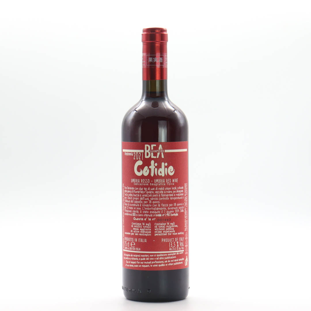 【7月中旬～出荷可能】Paolo Bea(Giampiero Bea) / Cotidie 2021 (パオロ ベア(ジャンピエロ ベア) / コティディエ)【赤】